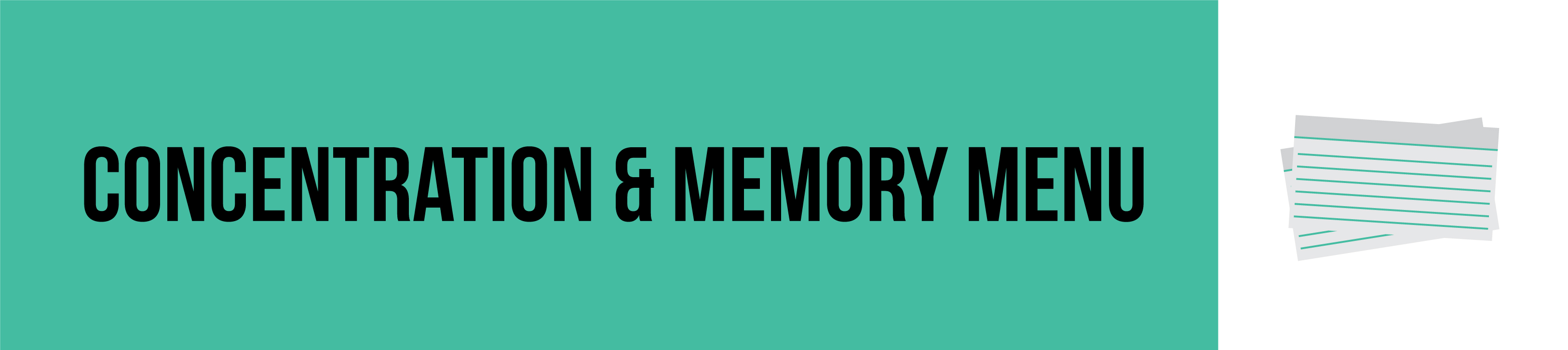 concentration and memory menu